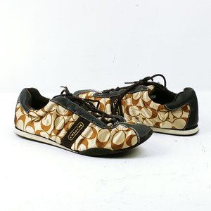 Coach Women's Brown Gold Low Rise Sneakers Size 10M